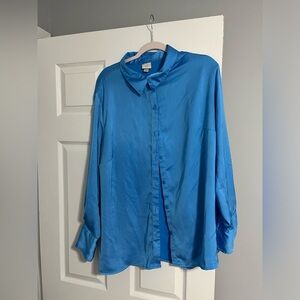 Satin button down